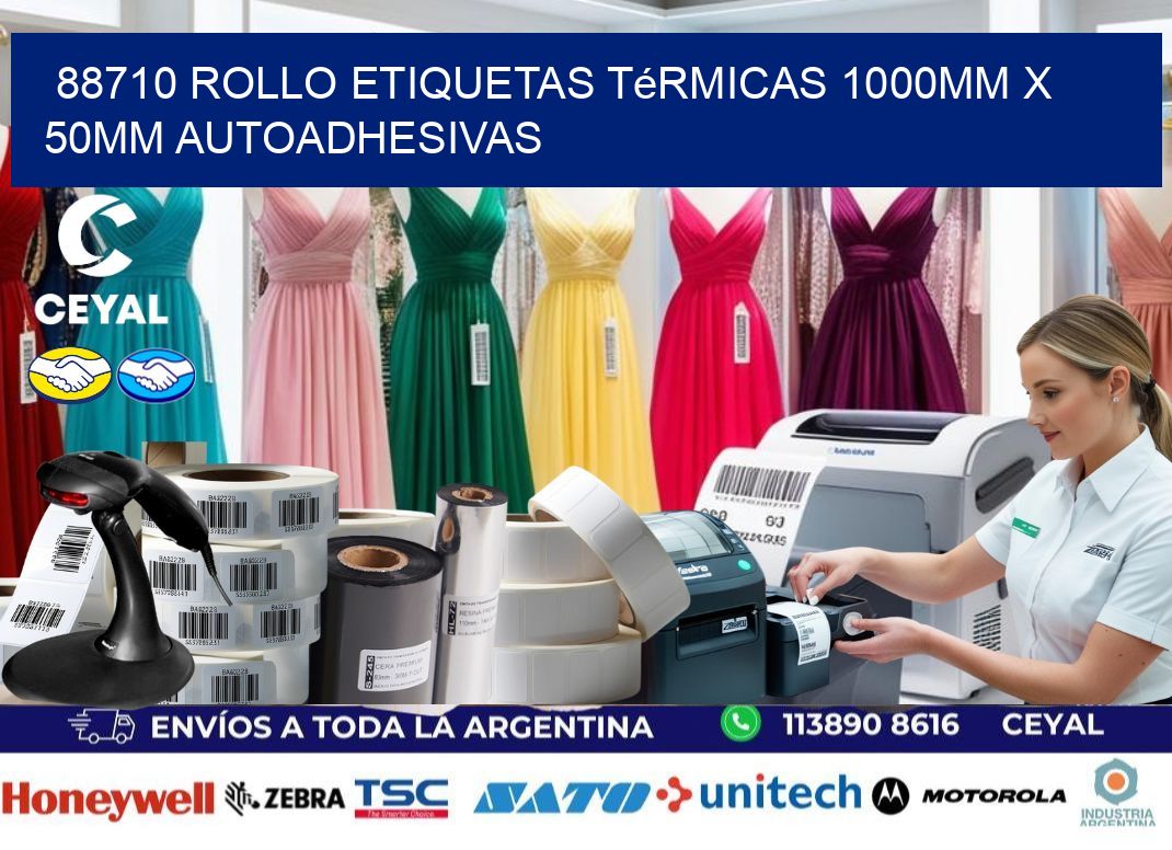 88710 Rollo Etiquetas Térmicas 1000mm X 50mm Autoadhesivas