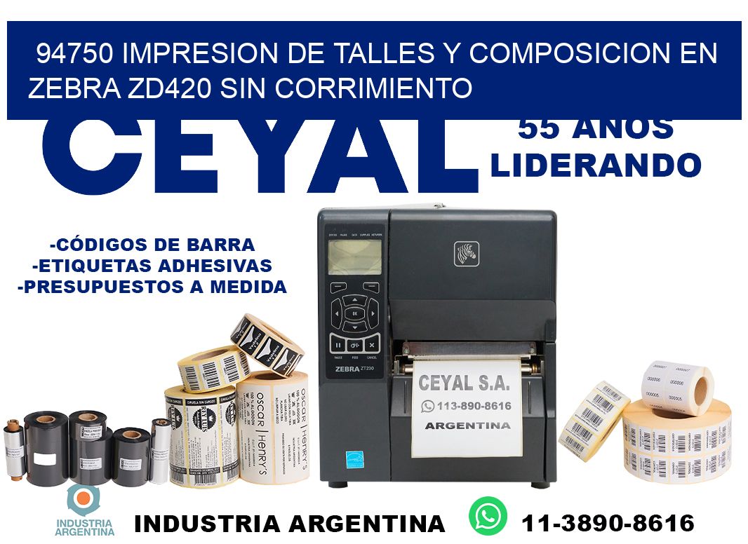 94750 impresion de talles y composicion en zebra zd420 sin corrimiento
