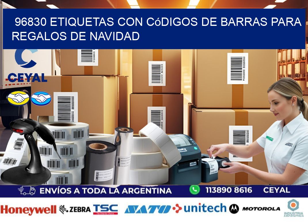 96830 etiquetas con códigos de barras para regalos de navidad