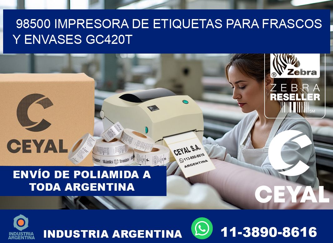 98500 impresora de etiquetas para frascos y envases GC420T