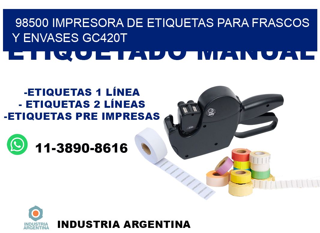98500 impresora de etiquetas para frascos y envases GC420T
