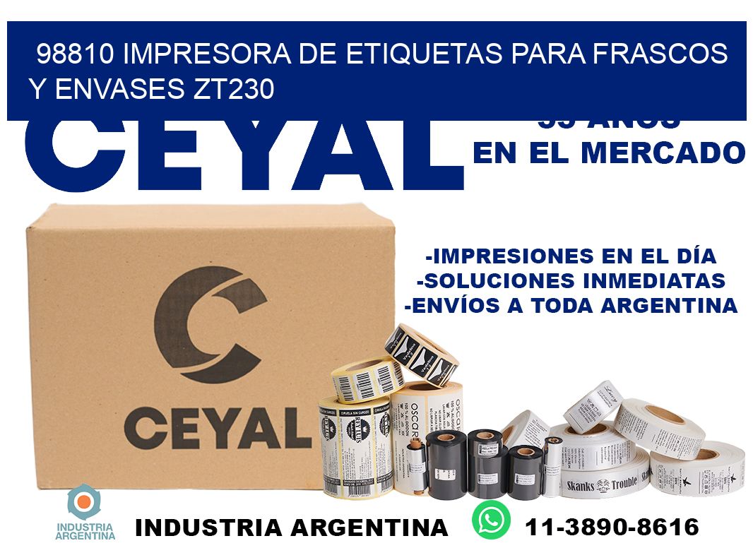 98810 impresora de etiquetas para frascos y envases ZT230