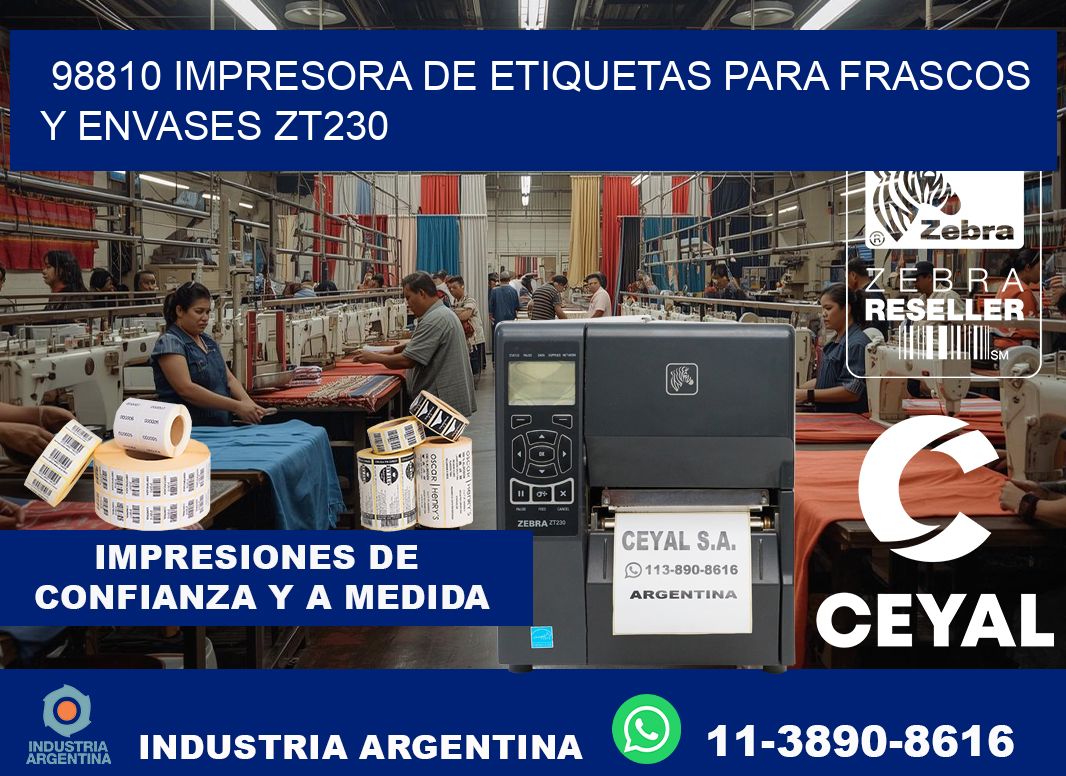 98810 impresora de etiquetas para frascos y envases ZT230