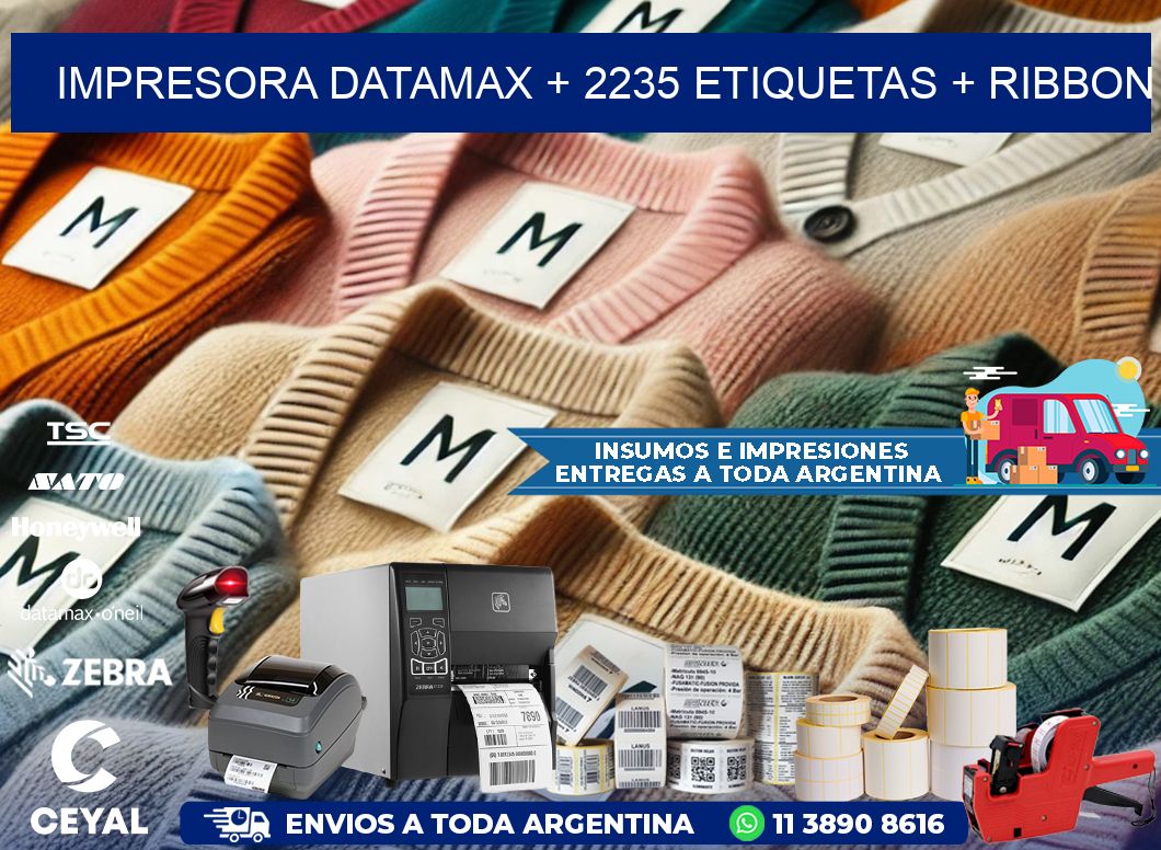 impresora DATAMAX + 2235 etiquetas + ribbon