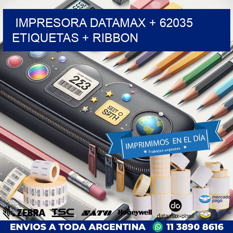 impresora DATAMAX + 62035 etiquetas + ribbon