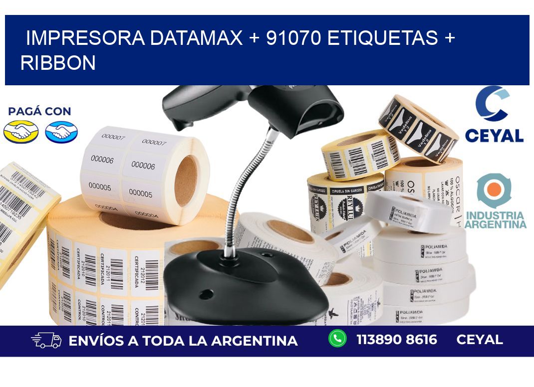 impresora DATAMAX + 91070 etiquetas + ribbon