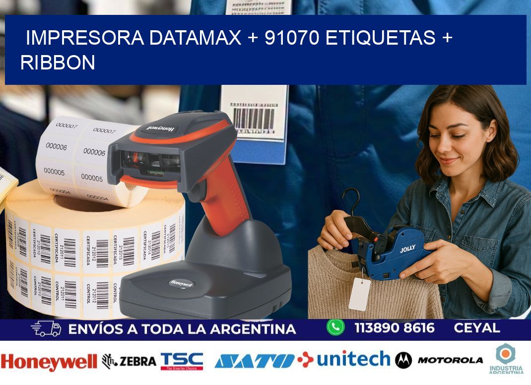 impresora DATAMAX + 91070 etiquetas + ribbon