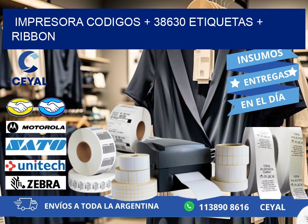 impresora codigos + 38630 etiquetas + ribbon