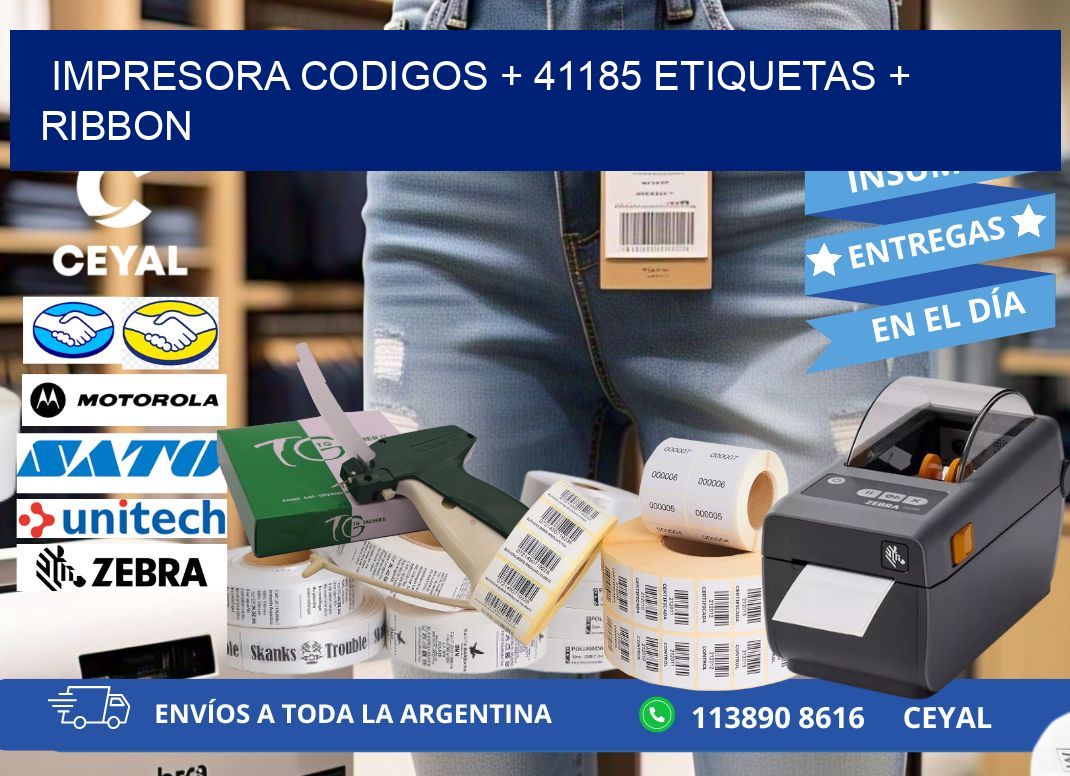 impresora codigos + 41185 etiquetas + ribbon