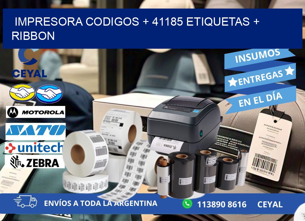 impresora codigos + 41185 etiquetas + ribbon