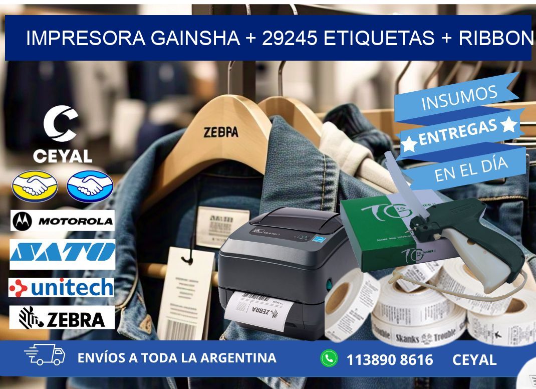 impresora gainsha + 29245 etiquetas + ribbon