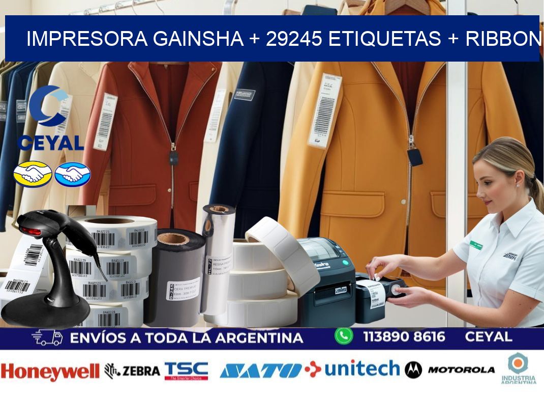 impresora gainsha + 29245 etiquetas + ribbon