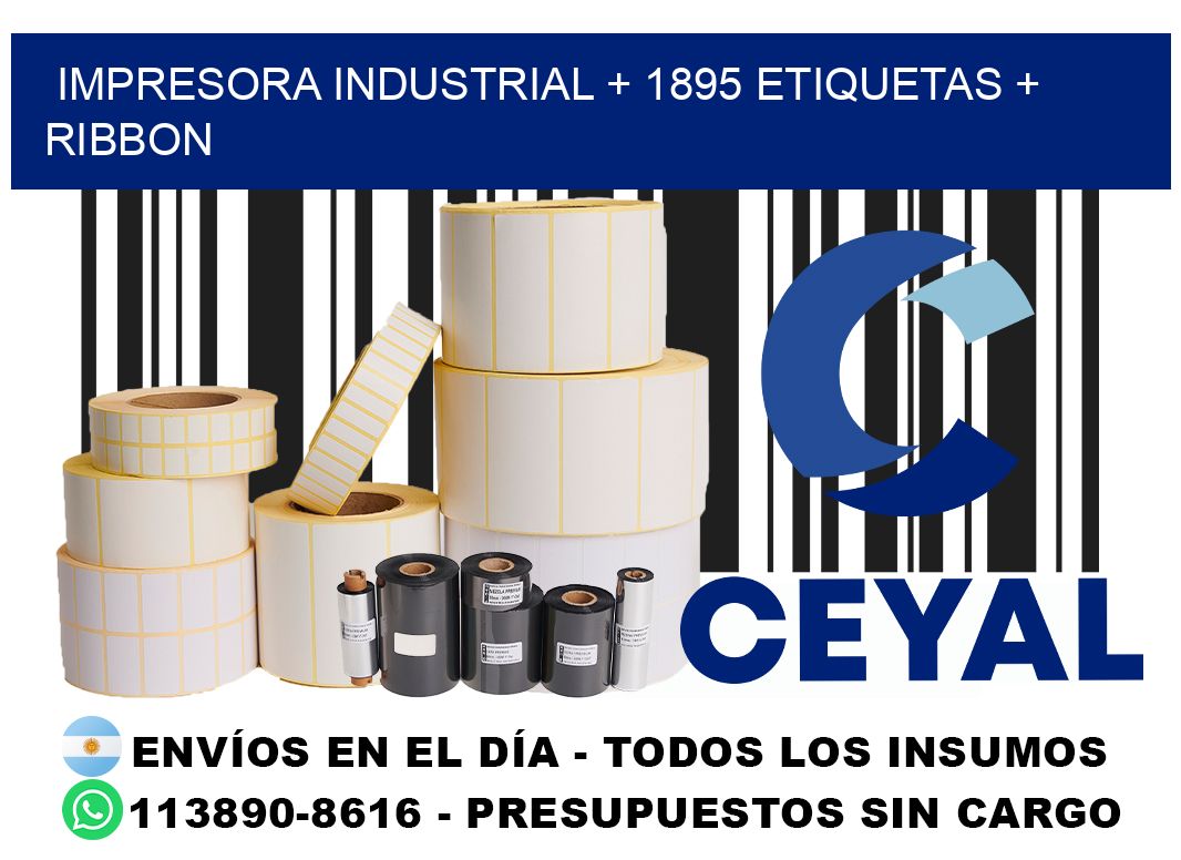 impresora industrial + 1895 etiquetas + ribbon