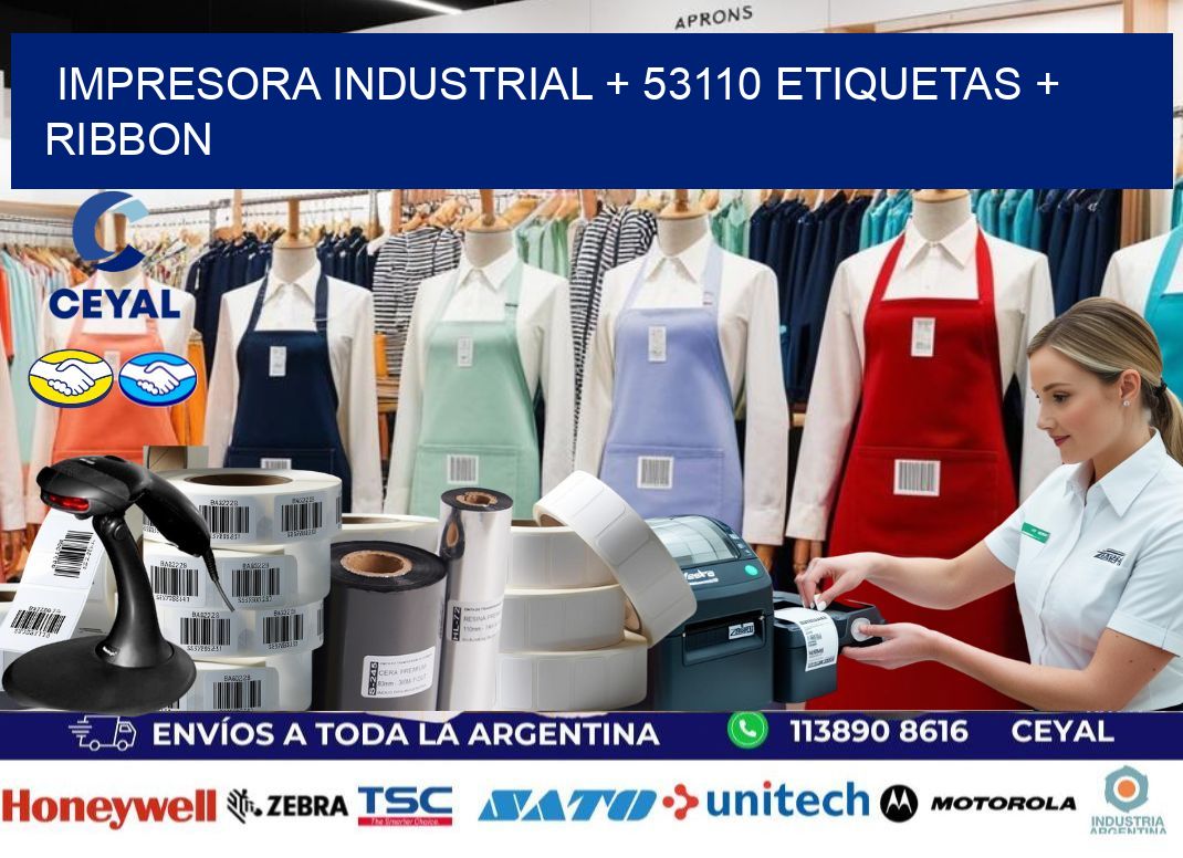 impresora industrial + 53110 etiquetas + ribbon