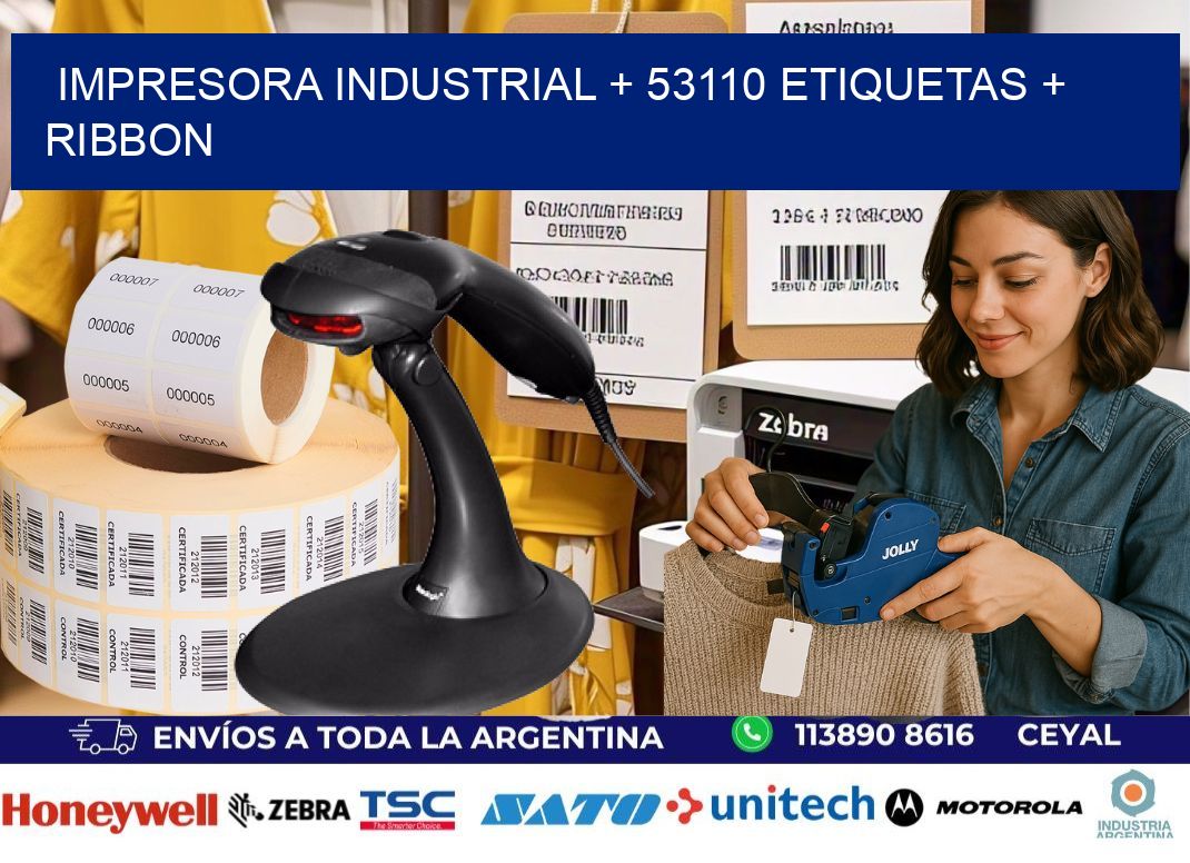 impresora industrial + 53110 etiquetas + ribbon