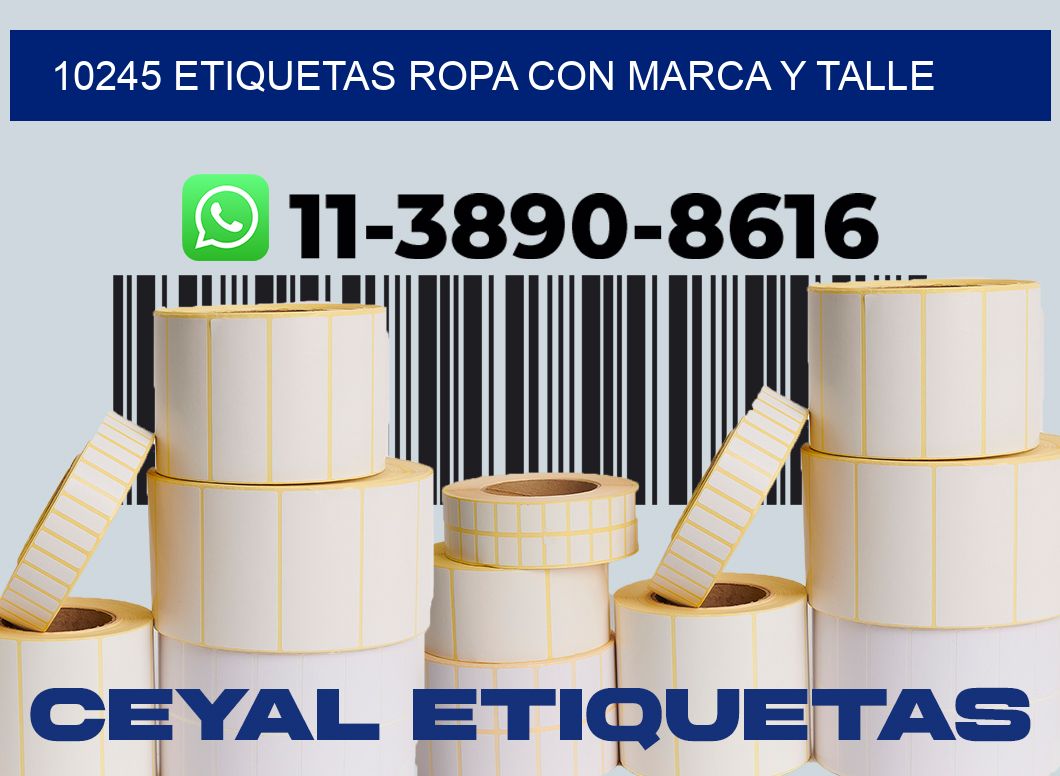 10245 Etiquetas ropa con marca y talle