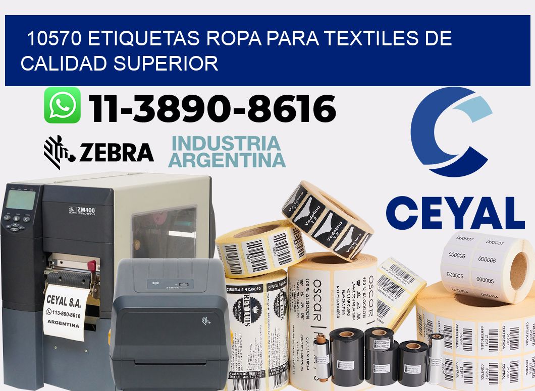 10570 Etiquetas ropa para textiles de calidad superior