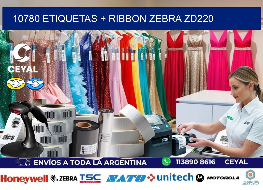 10780 etiquetas + ribbon zebra zd220