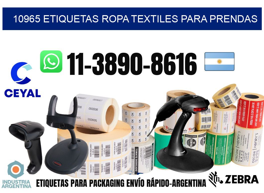 10965 Etiquetas ropa textiles para prendas