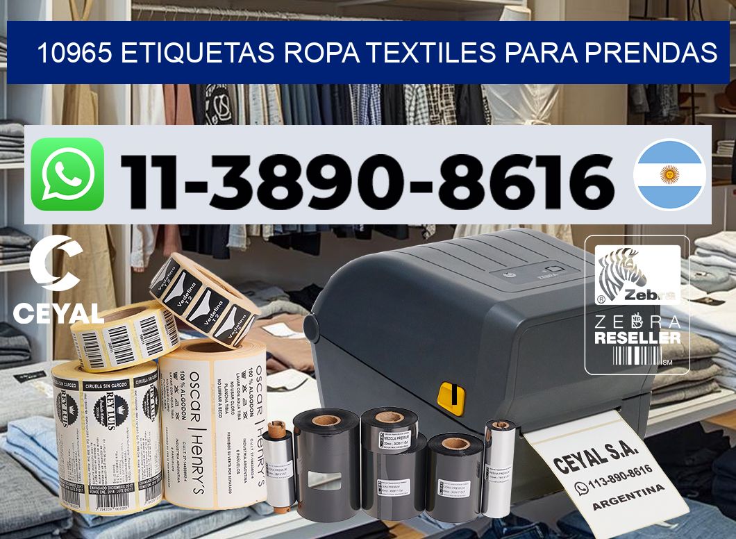 10965 Etiquetas ropa textiles para prendas