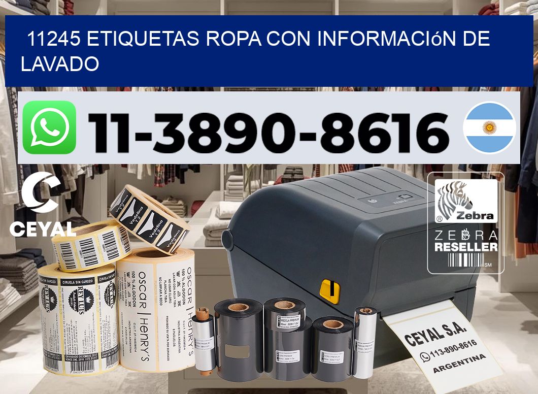 11245 Etiquetas ropa con información de lavado