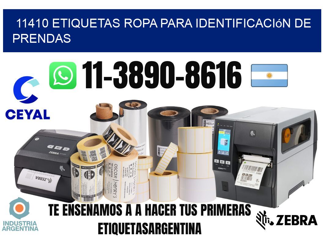 11410 Etiquetas ropa para identificación de prendas