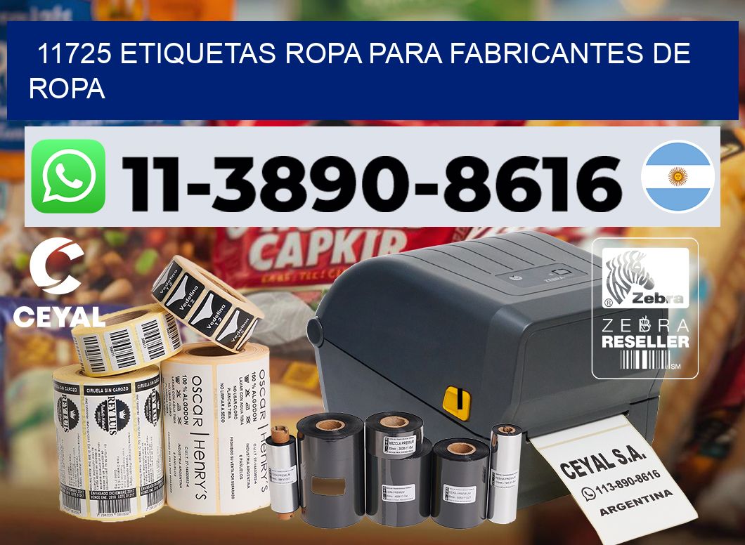 11725 Etiquetas ropa para fabricantes de ropa