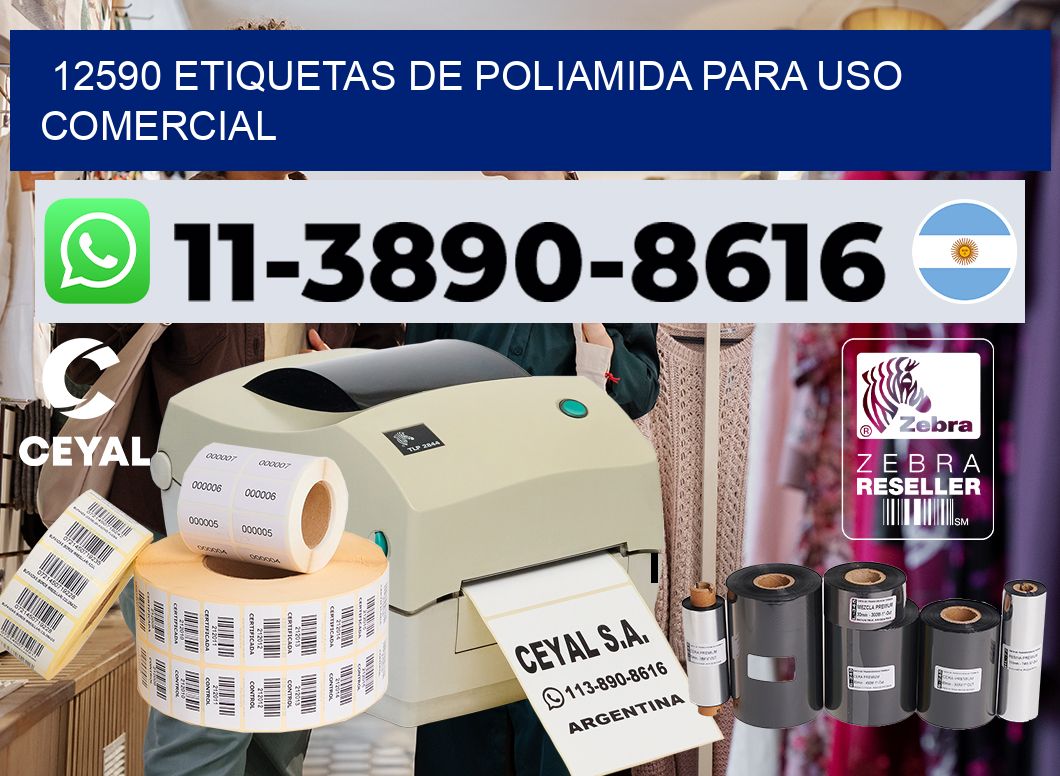 12590 Etiquetas de poliamida para uso comercial