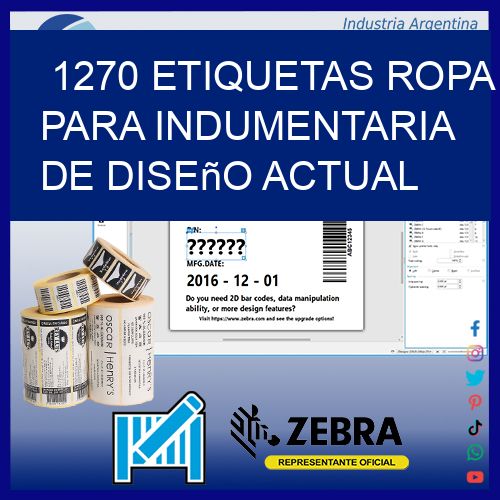 1270 Etiquetas ropa para indumentaria de diseño actual