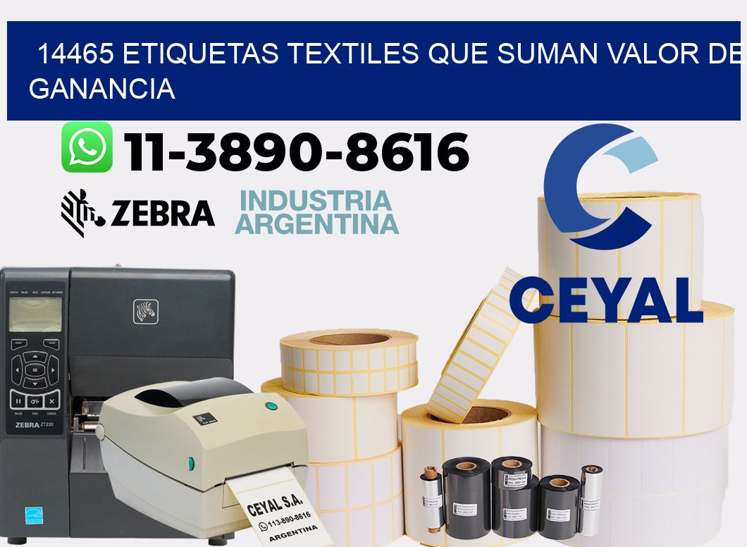 14465 Etiquetas textiles que suman valor de ganancia