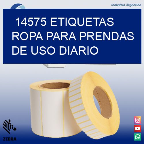 14575 Etiquetas ropa para prendas de uso diario