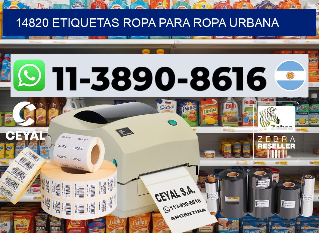 14820 Etiquetas ropa para ropa urbana