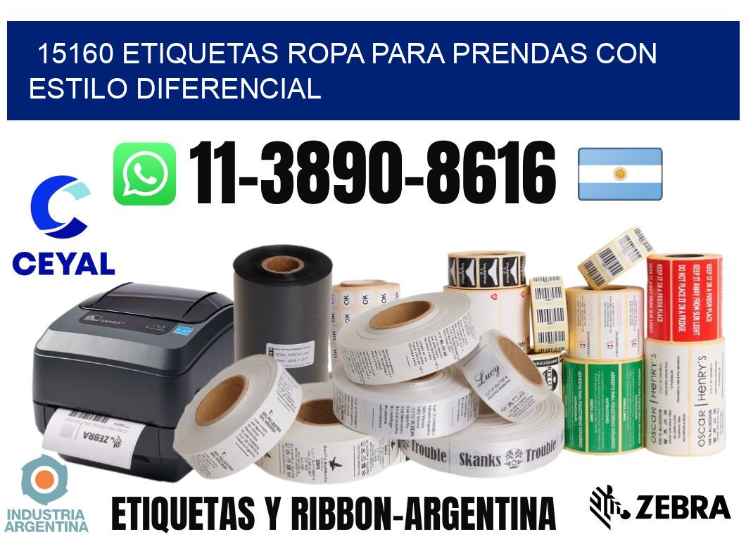 15160 Etiquetas ropa para prendas con estilo diferencial
