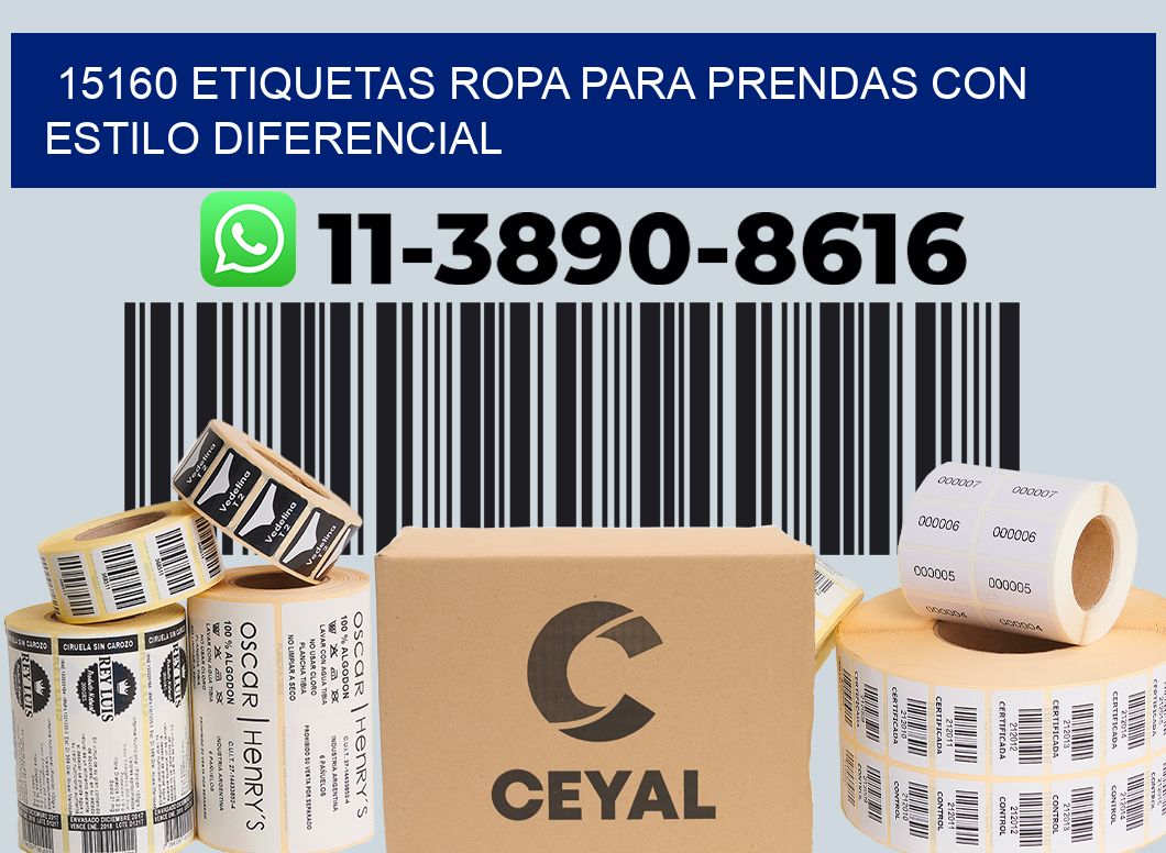 15160 Etiquetas ropa para prendas con estilo diferencial