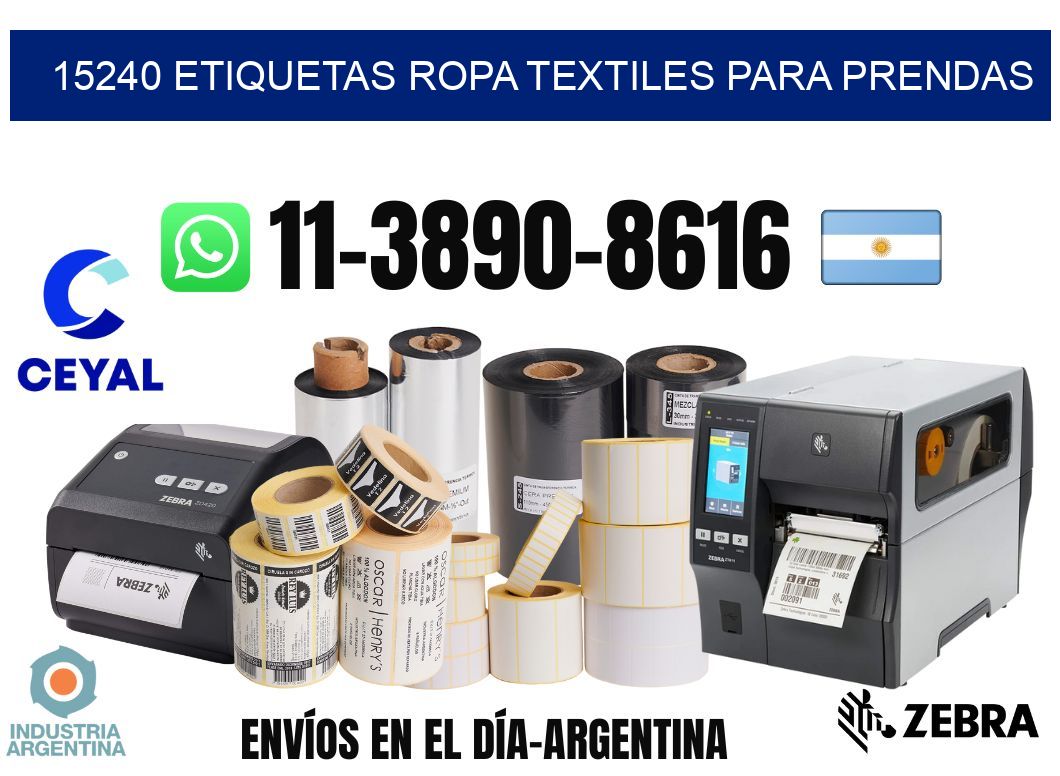 15240 Etiquetas ropa textiles para prendas