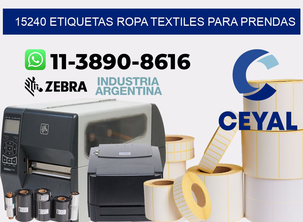 15240 Etiquetas ropa textiles para prendas