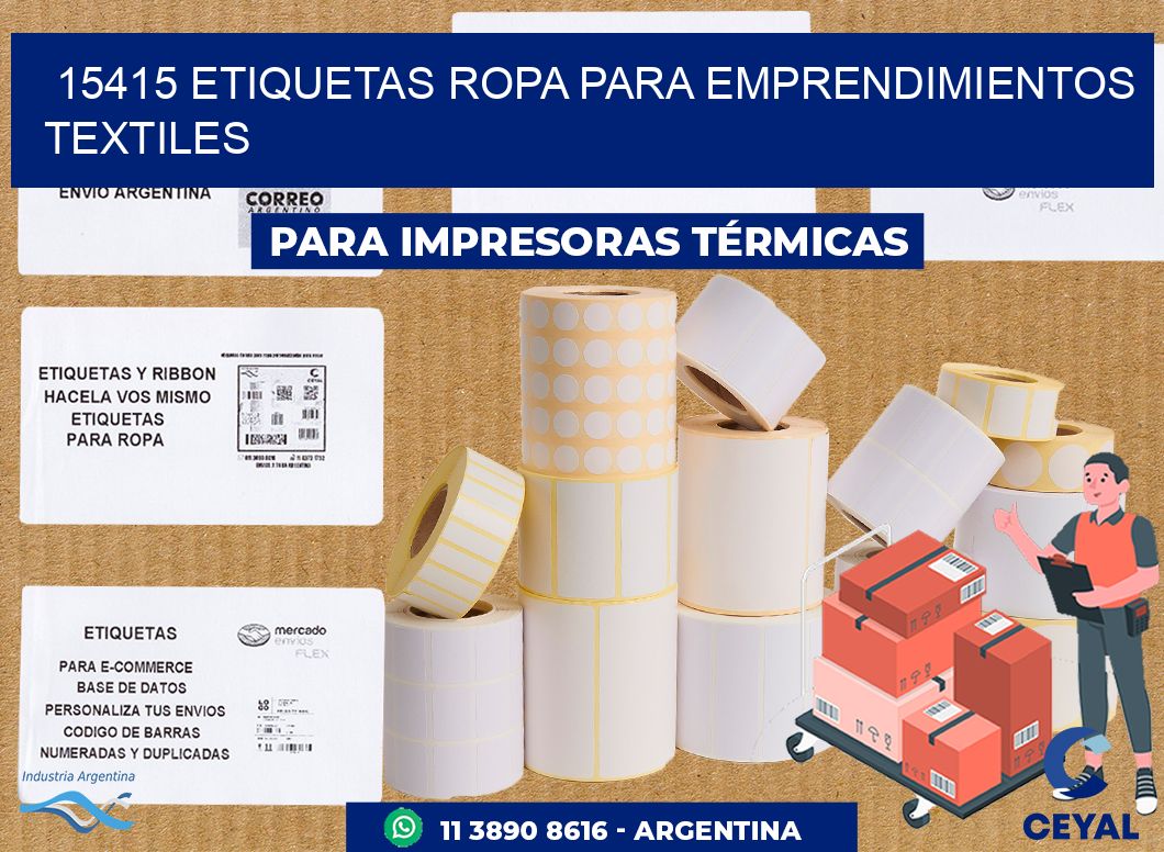 15415 Etiquetas ropa para emprendimientos textiles