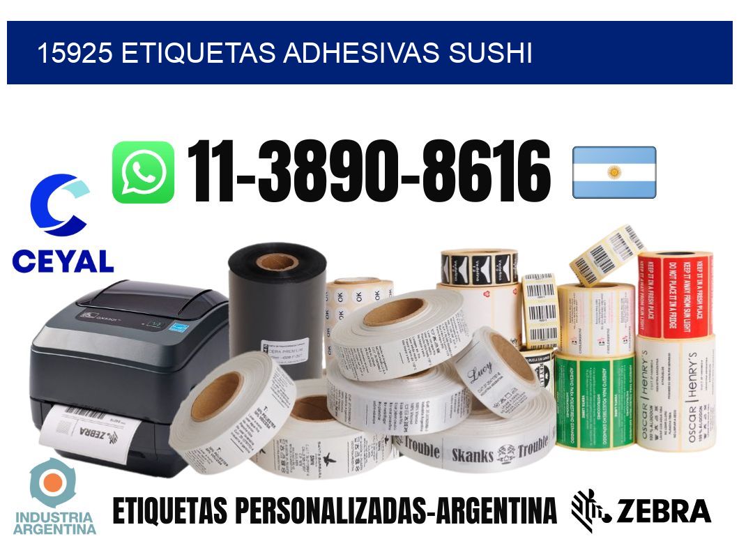 15925 etiquetas adhesivas sushi
