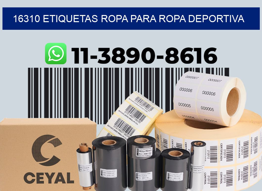 16310 Etiquetas ropa para ropa deportiva