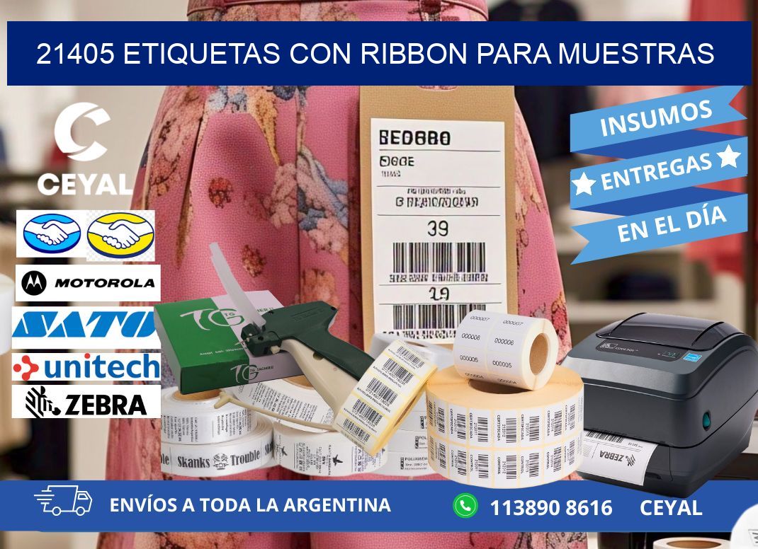 21405 etiquetas con ribbon para muestras