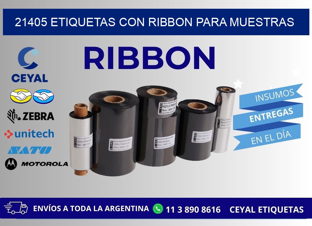 21405 etiquetas con ribbon para muestras