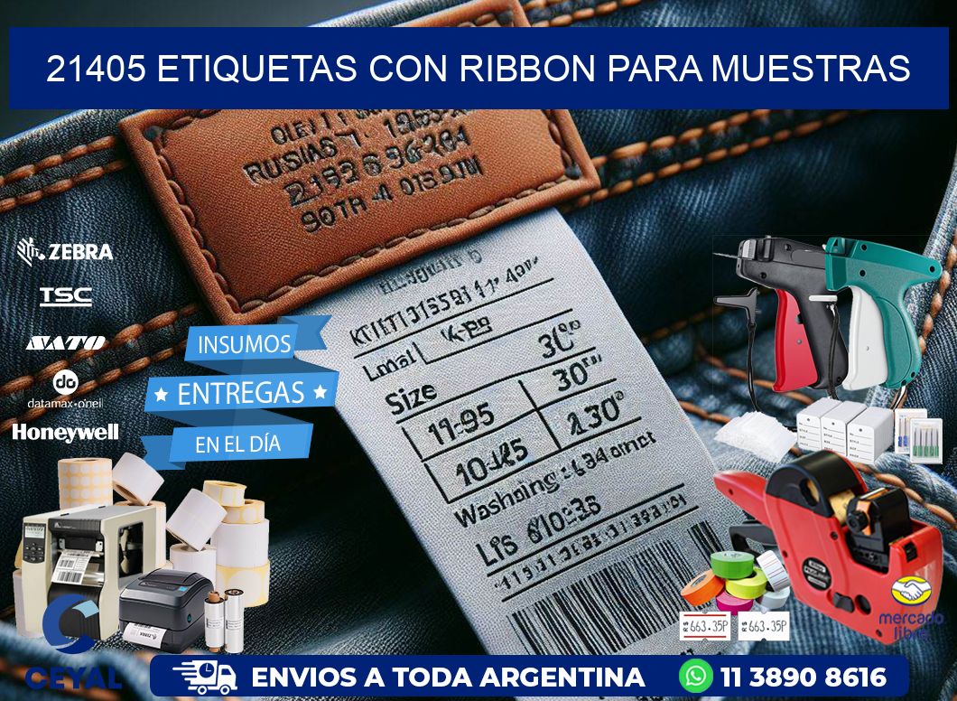 21405 etiquetas con ribbon para muestras