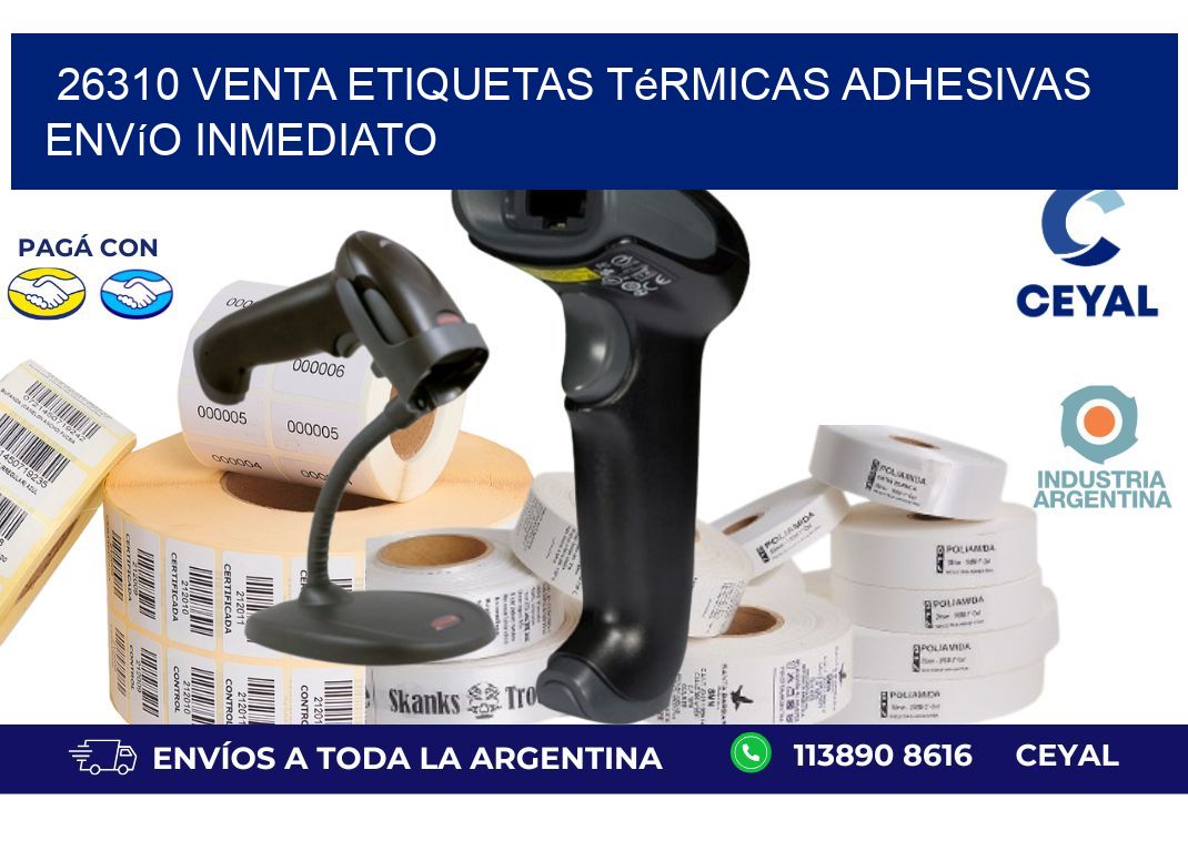 26310 venta etiquetas térmicas adhesivas envío inmediato