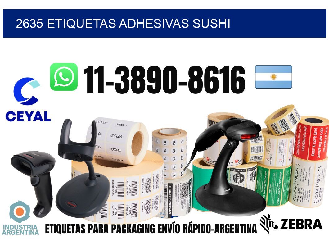 2635 etiquetas adhesivas sushi