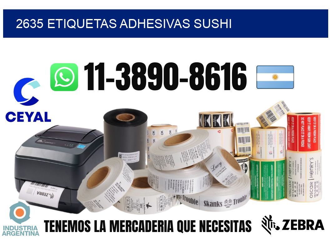 2635 etiquetas adhesivas sushi