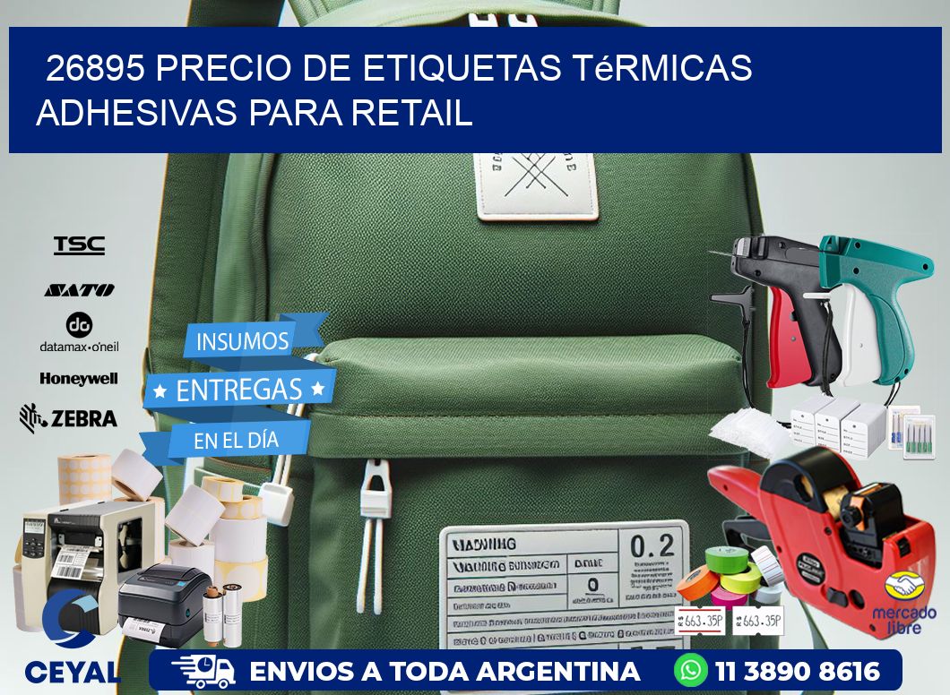 26895 precio de etiquetas térmicas adhesivas para retail