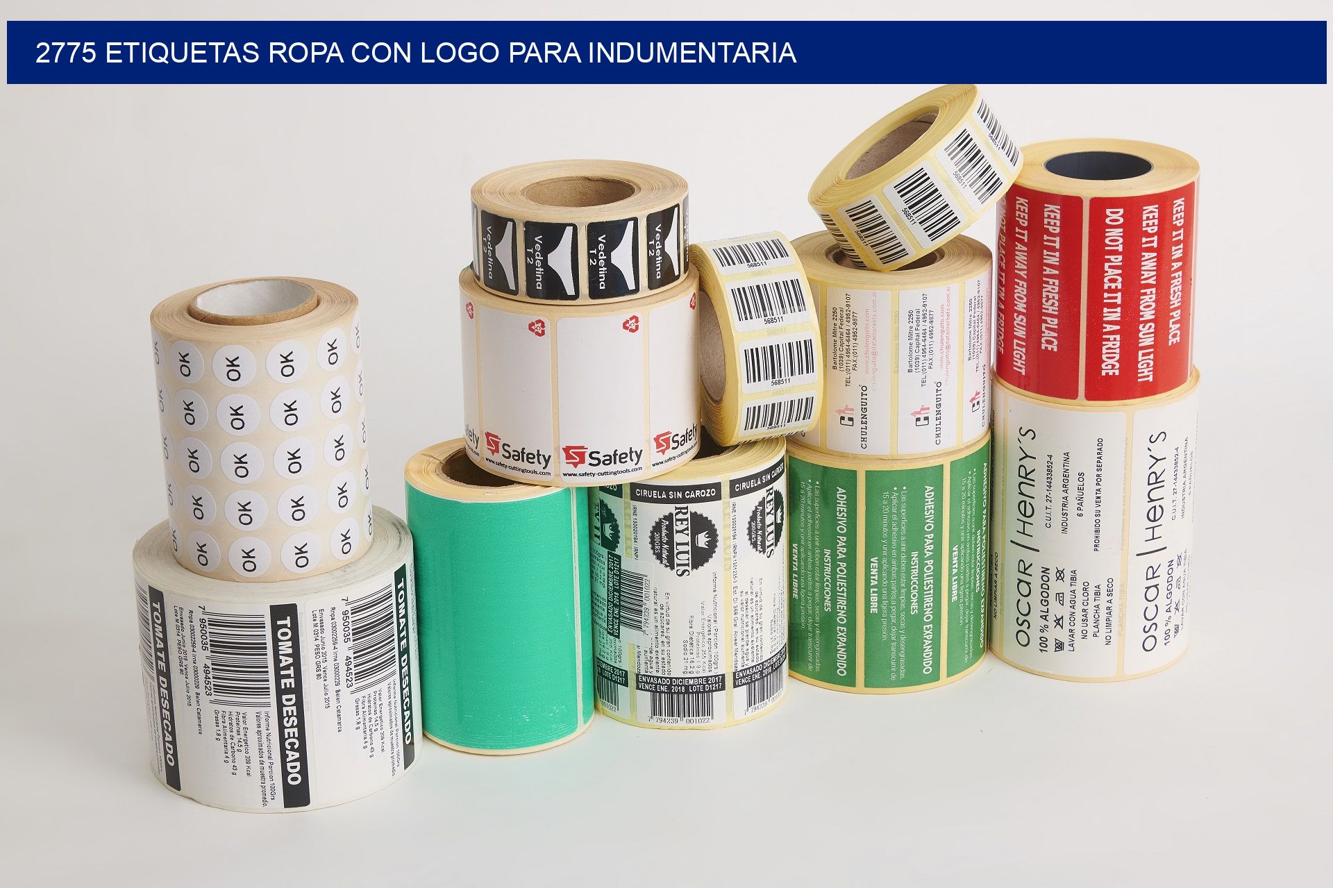 2775 Etiquetas ropa con logo para indumentaria