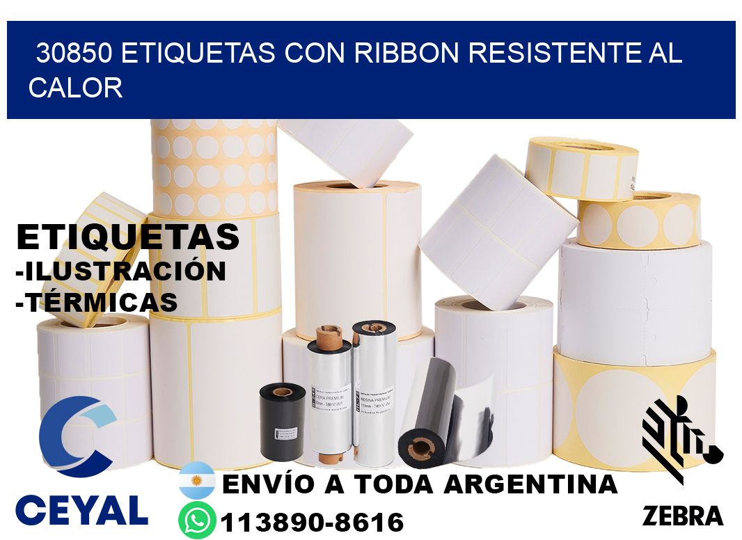 30850 etiquetas con ribbon resistente al calor