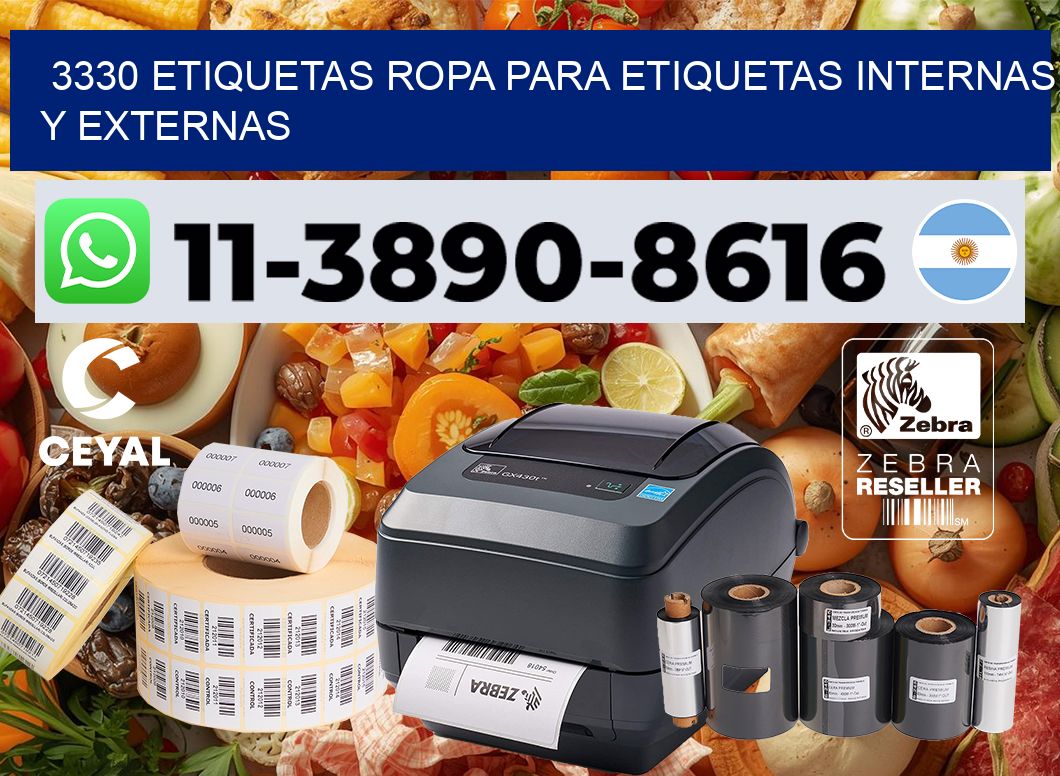 3330 Etiquetas ropa para etiquetas internas y externas