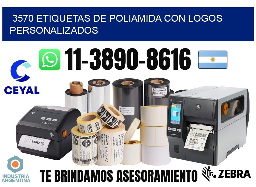 3570 Etiquetas de poliamida con logos personalizados